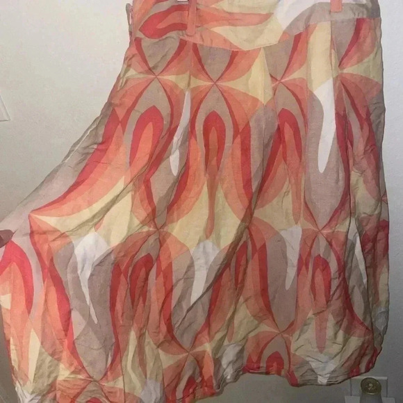 Emma James formal linen and rayon midi geometric skirt size 6‎ - Picture 3 of 5